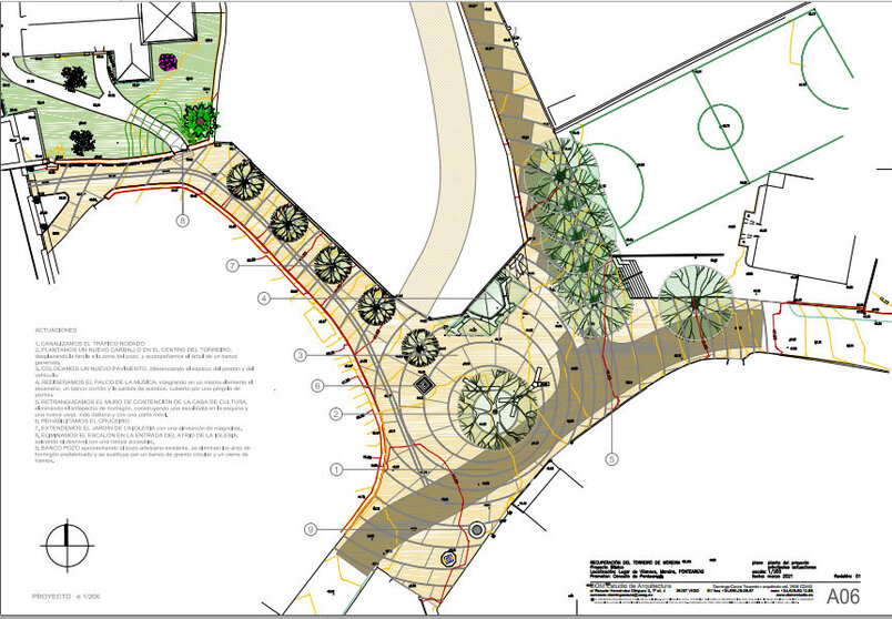 Planta del proyecto de Moreira, Ponteareas. 