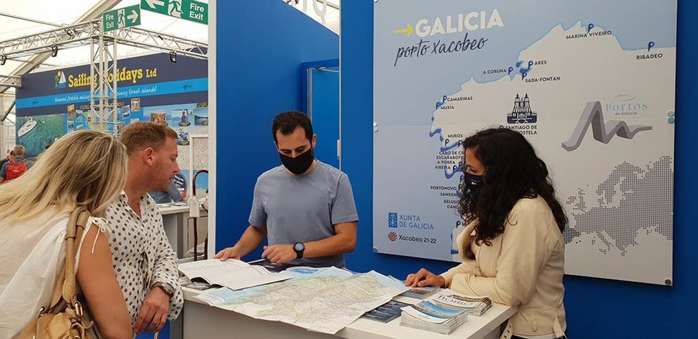 A presidenta de Portos de Galicia encabeza a participación galega no salón internacional para promocionar a peregrinación en barco neste Xacobeo 21-22.