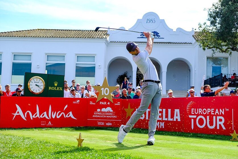 Laurie Canter, líder del Estrella Damm N.A. Andalucía Masters.© REAL CLUB VALDERRAMA.