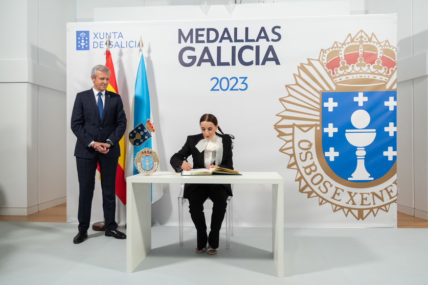 O presidente da Xunta, Alfonso Rueda, acompañado dos membros do Executivo autonómico, preside o acto de imposición das Medallas de Galicia 2023. Museo Centro Gaiás da Cidade da Cultura. ARQUIVO 2024.