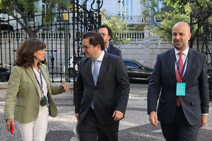 Ministro de Estado e das Finanças, Joaquim Miranda Sarmento, à entrada para o encerramento da conferência anual da Associação das Associações de Crédito Especializado, Lisboa.