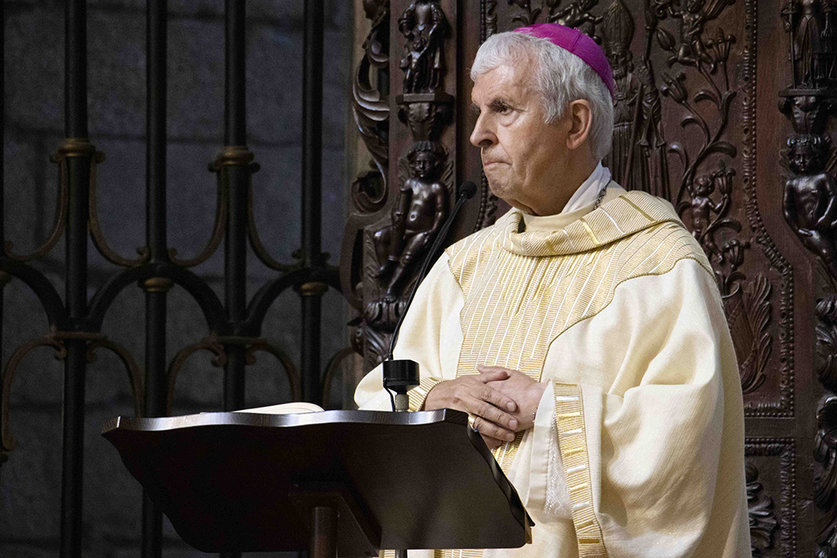 Quinteiro Fiuza, este domingo durante la misa.