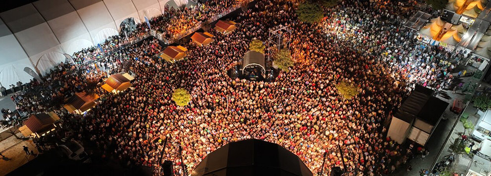 Vista aérea da festa do ano passado. ARQUIVO.