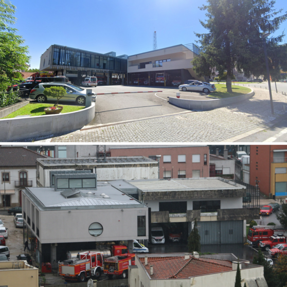 Quartel dos bombeiros voluntários.